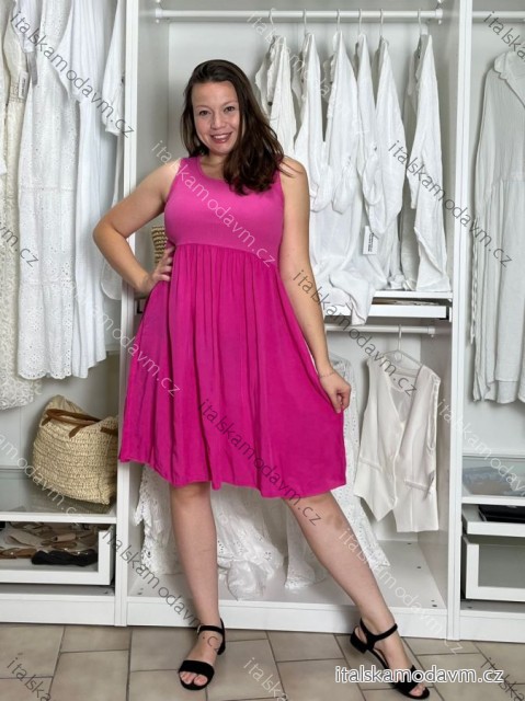 Šaty letní bez rukávu dámské GABI  (S/M/L ONE SIZE) ITALSKÁ MÓDA IM725103/DUR