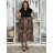 Šaty dlouhé elegantní letní s krátkým rukávem  dámské SILVIA (S/M/L ONE SIZE) ITALSKÁ MÓDA IMC25310-3/DU hnědá S/M/L
