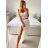 Nohavice saténové háremky letné dlhé dámske (S/M ONE SIZE) TALIANSKA MÓDA IMM239535UN/DUR žlutá S/M/L