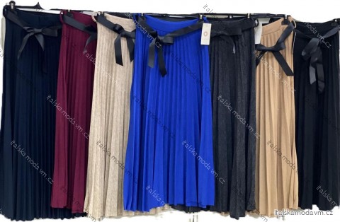Sukně dlouhá skládaná s páskem dámská (S/M/L ONE SIZE) ITALSKÁ MÓDA IMC25333