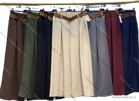Kalhoty dlouhé elegantní s páskem dámské (S/M/L ONE SIZE) ITALSKÁ MÓDA IMC25339