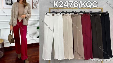 Kalhoty dlouhé elegantní s páskem dámské (S/M/L ONE SIZE) ITALSKÁ MÓDA IMC25343