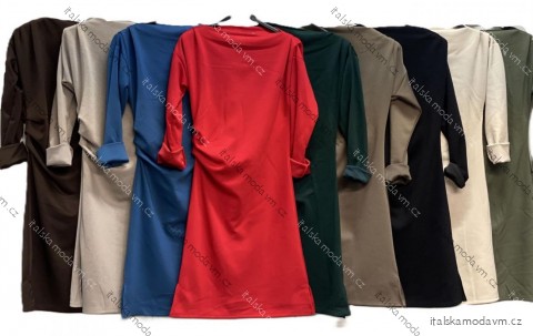 Šaty elegantní dlouhý rukáv dámské (S/M/L ONE SIZE) ITALSKÁ MÓDA IMC25347