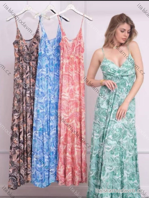 Šaty dlouhé letní na ramínka dámské nadrozměr (M/L - XL/XXL ONE SIZE) IMWGD25V075/DUR