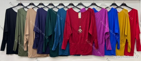 Tunika dlouhý rukáv dámská nadrozměr (54/56/58 ONE SIZE) ITALSKÁ MÓDA IM425542