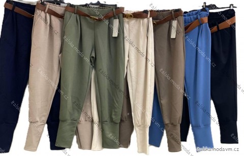 Nohavice elegantné s opaskom dámske (S/M/L ONE SIZE) TALIANSKA MÓDA IMC25364