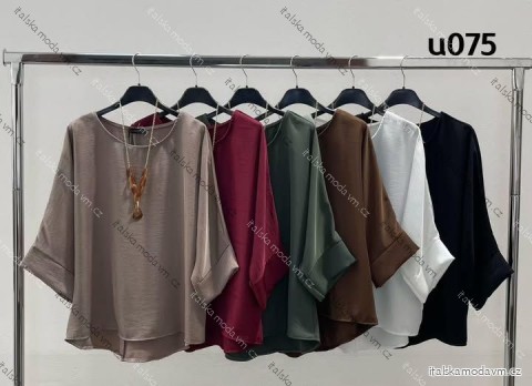 Tunika s přívěskem dlouhý rukáv dámská (S/M/L ONE SIZE) ITALSKÁ MÓDA IMM25M075