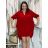 Tunika prodloužená košilová s páskem dlouhý rukáv dámská nadrozměr (2XL/3XL ONE SIZE) ITALSKÁ MÓDA IMD212156
