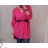 Tunika prodloužená košilová s páskem dlouhý rukáv dámská nadrozměr (2XL/3XL ONE SIZE) ITALSKÁ MÓDA IMD212156/DURčervená