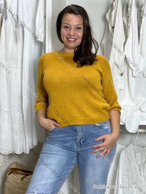 Svetr úpletový 3/4 dlouhý rukáv dámské (S/M/L ONE SIZE) ITALSKÁ MÓDA IM5252422/DU