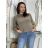 Svetr úpletový 3/4 dlouhý rukáv dámské (S/M/L ONE SIZE) ITALSKÁ MÓDA IM5252422/DU M/L vínová