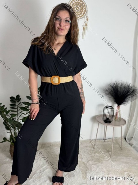 Overal dlouhý s páskem krátký rukáv dámské (S/M/L ONE SIZE) ITALSKÁ MÓDA IMWCN24010/DUR