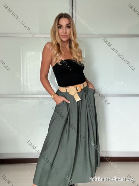 Sukně dlouhá s páskem dámská (S/M/L ONE SIZE) ITALSKÁ MÓDA IMM25M7755