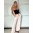 Kalhoty dlouhé letní s páskem dámské (S/M/L ONE SIZE) ITALSKÁ MÓDA IMM25M12297
