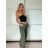 Kalhoty dlouhé letní s páskem dámské (S/M/L ONE SIZE) ITALSKÁ MÓDA IMM25M12297