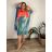 Šaty dlhé košeľové 3/4 dlhý rukáv dámske nadrozmer (56/58 ONE SIZE) TALIANSKA MÓDA IMWGS24535-B/DR -   modrá -   56/58