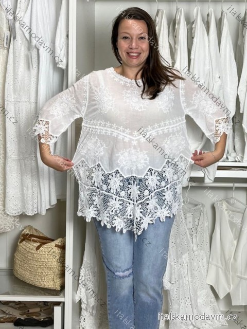 Tunika krajkové letní plážové přes plavky 3/4 rukáv dámské SELENA (S/M/L onesize) ITALSKÁ MÓDA IMB24112/DU