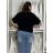 Tunika oversize icecool krátky rukáv dámska RIKI  (S/M/L ONE SIZE) TALIANSKA MÓDA IMM25M6543/DU S/M/L čierna