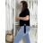 Tunika oversize icecool krátky rukáv dámska RIKI  (S/M/L ONE SIZE) TALIANSKA MÓDA IMM25M6543/DU S/M/L čierna