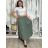 Sukně s páskem mušelín dlouhá dámská MELANI (S/M/L ONE SIZE) ITALSKá MóDA IMSM241119/DU S/M/L zelená khaki