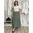 Sukně s páskem mušelín dlouhá dámská MELANI (S/M/L ONE SIZE) ITALSKá MóDA IMSM241119/DU S/M/L zelená khaki
