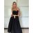Sukně dlouhá s páskem dámská (S/M/L ONE SIZE) ITALSKÁ MÓDA IMM25M7755/DU -   Černá -   S/M/L