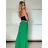 Kalhoty dlouhé letní s páskem dámské (S/M/L ONE SIZE) ITALSKÁ MÓDA IMM25M12297/DU -   Černá -   S/M/L