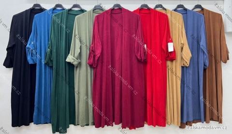 Cardigan dlhý bavlnený 3/4 dlhý rukáv dámsky nadrozmer (54/56/58 ONE SIZE) TALIANSKA MÓDA IM425550
