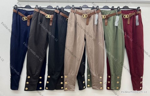 Nohavice elegantné s opaskom dámske nadrozmer (44/46/48 ONE SIZE) TALIANSKA MÓDA IM425556