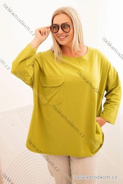 Tričko dlhý rukáv dámske nadrozmer (54/56/58 ONE SIZE) TALIANSKA MÓDA IM425564