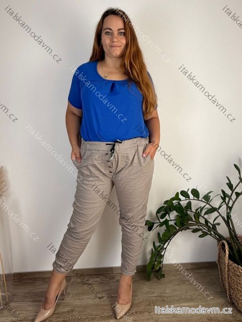 Nohavice strečové stláčače dámske nadrozmer BARBARA (52/54/56 ONE SIZE) TALIANSKA MÓDA IM425532/DU