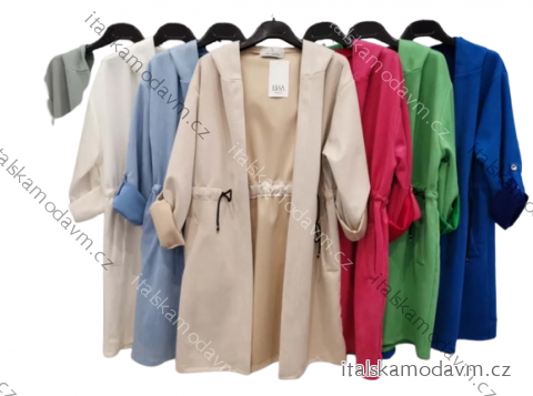 Bunda slabá sťahovacia s kapucňou 3/4 dlhý rukáv dámska (S/M/L ONE SIZE) TALIANSKA MÓDA IMPLI259521