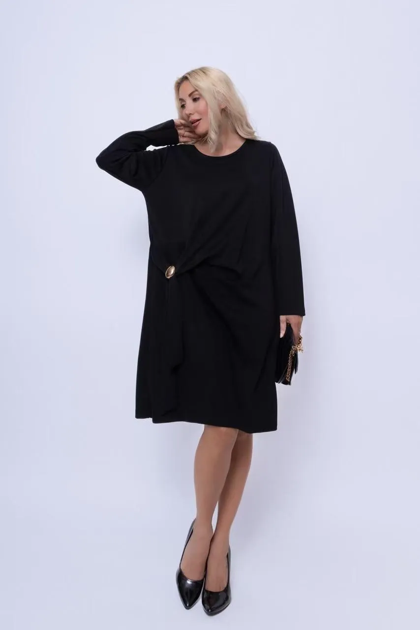 Šaty elegantný dlhý rukáv dámske (S/M/L ONE SIZE) TALIANSKA MÓDA IMPLI2550945