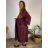 Šaty dlouhé volnočasové dlouhý rukáv dámské nadrozměr (46/48/50 ONE SIZE) ITALSKÁ MÓDA IMSM251126/DU 46/48/50 vínová