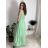 Šaty dlouhé letní na ramínka dámské nadrozměr LEONA (M/L - XL/XXL ONE SIZE) IMWGD25V063/DR světle modrá XL/2XL