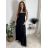 Šaty dlouhé letní na ramínka dámské nadrozměr LEONA (M/L - XL/XXL ONE SIZE) IMWGD25V063/DR světle modrá XL/2XL