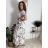 Šaty letní krátký rukáv dámské FLORA (S/M/L ONE SIZE) ITALSKÁ MÓDA IMSM25019-1/DUR růžová S/M/L