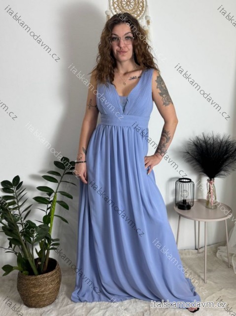 Šaty letné dlhé elegantné bez rukávov dámske (42/44/46 ONE SIZE) TALIANSKA MÓDA IMPSH2480566A/DUR