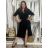 Šaty letné mušelínové krátky rukáv dámske JANET (S/M/L ONE SIZE) TALIANSKA MÓDA IMWGS232579/DU M / L čierna