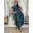 Šaty dlouhé letní krátký rukáv dámské LUSISA (S/M/L ONE SIZE) ITALSKÁ MÓDA IMPEM2555620-5/DUR S/M/L tmavě modrá