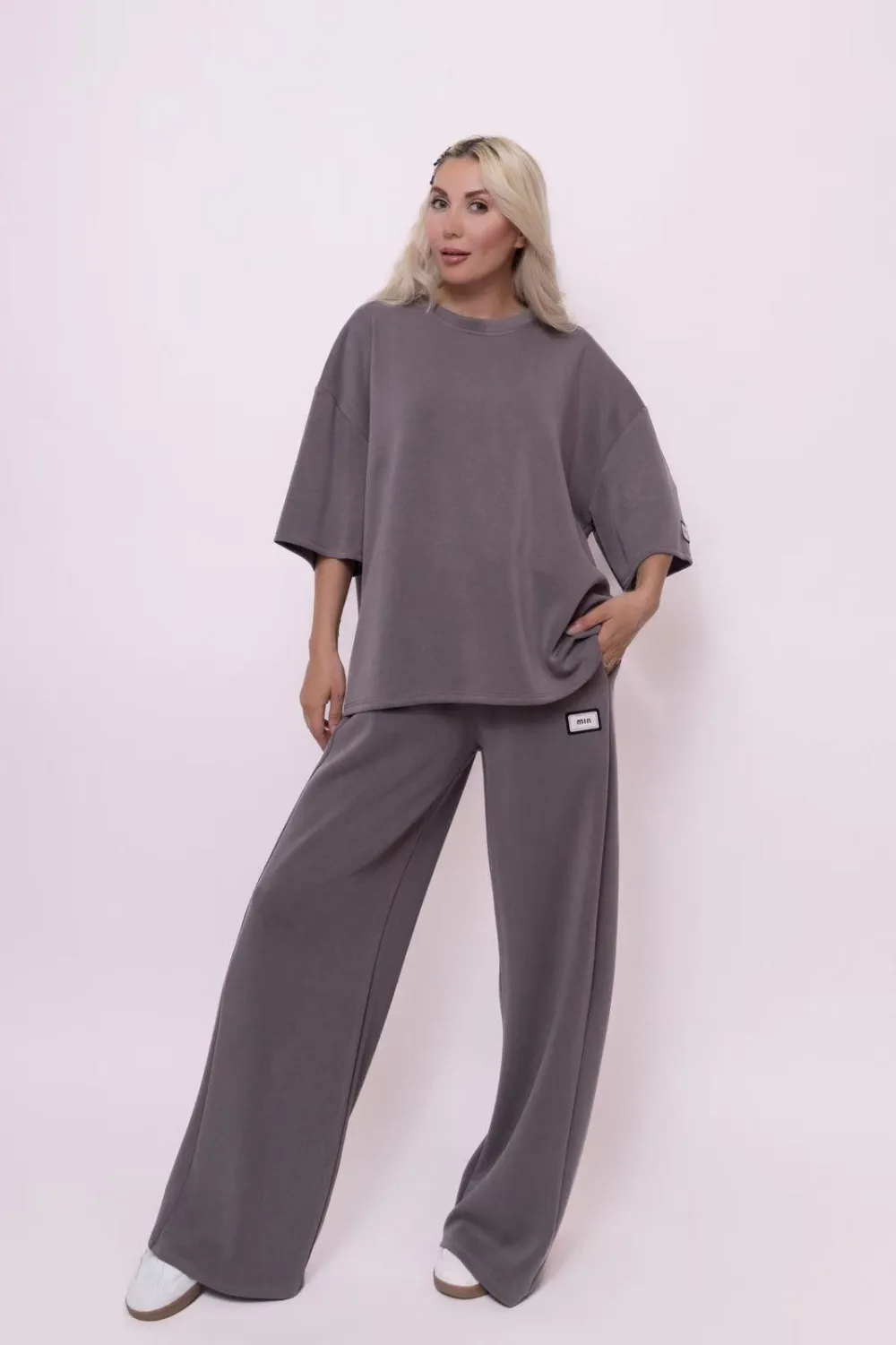 Súprava teplákové tričko krátky rukáv a tepláky dámske (S/M/L ONE SIZE) TALIANSKA MÓDA IMPLI2550974