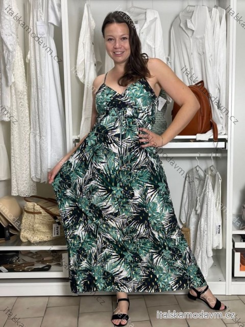 Šaty dlhé letné na ramienka dámske LOLA (S/M/L ONE SIZE) TALIANSKA MÓDA IMPEM2455618/DUR