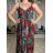 Šaty dlhé letné na ramienka dámske LOLA (S/M/L ONE SIZE) TALIANSKA MÓDA IMPEM2455618/DUR S/M/L zelená