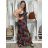 Šaty dlhé letné na ramienka dámske LOLA (S/M/L ONE SIZE) TALIANSKA MÓDA IMPEM2455618/DUR S/M/L zelená