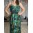 Šaty dlhé letné na ramienka dámske LOLA (S/M/L ONE SIZE) TALIANSKA MÓDA IMPEM2455618/DUR S/M/L zelená