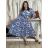 Šaty dlhé letný dlhý rukáv dámske DAINA (S/M/L ONE SIZE) TALIANSKA MÓDA IMPEM24G3205-14/DU S/M/L modrá