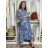 Šaty dlhé letný dlhý rukáv dámske DAINA (S/M/L ONE SIZE) TALIANSKA MÓDA IMPEM24G3205-14/DU S/M/L modrá
