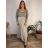 Šaty dlhé voľnočasové dlhý rukáv dámske nadrozmer (46/48/50 ONE SIZE) TALIANSKA MÓDA IM425547/DU tmavá khaki 46/48/50