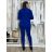 Souprava/komplet elegantní sako a kalhoty dámská (S/M ONE SIZE) ITALSKÁ MÓDA IMD22473/DR Černá S/M