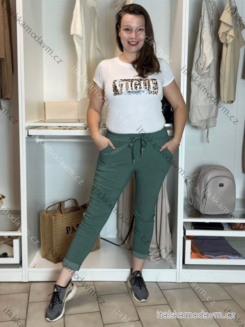 Kalhoty strečové dlouhé dámské (S/M/L ONE SIZE) ITALSKá MODA IM4240137/DUR